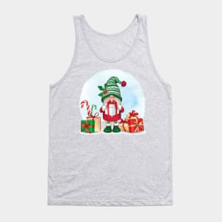 Watercolor cute hand drawn christmas gnome Tank Top